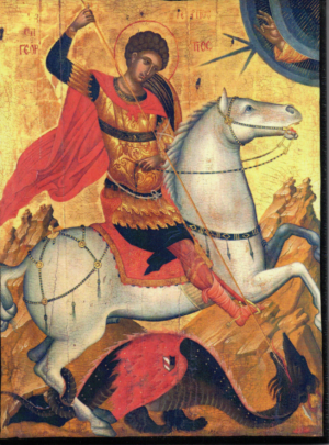 Szent György ikon képeslap méret
