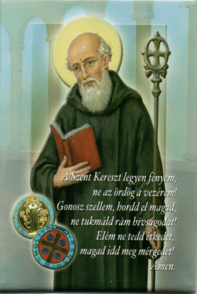 Szent Benedek hűtőmágnes