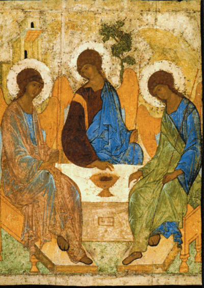 Szentháromság ikon - képeslap méret