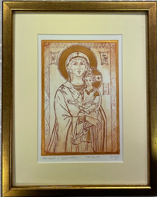 Istenszülő a gyermekkel-rézkarc