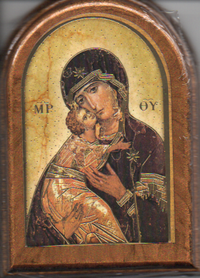 Vladimiri Istenszülő boltíves faplakett