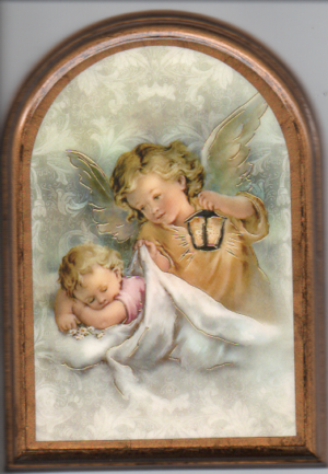 Angyalkás faplakett