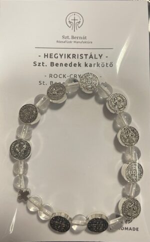 Ásvány Szent Benedek karkötő - hegyi kristály