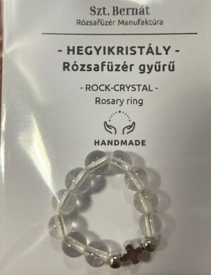 Ásvány rózsafüzérgyűrű - hegyi kristály