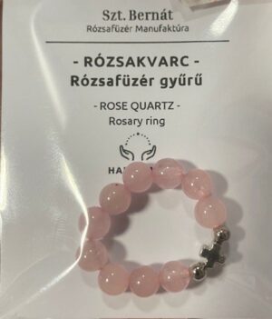 Ásvány rózsafüzérgyűrű - rózsakvarc