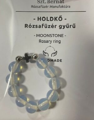Ásvány rózsafüzérgyűrű - holdkő