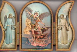 Szent Mihály mini szárnyas faplakett