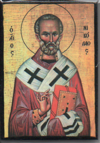 Szent Miklós ikon-gyufa méret
