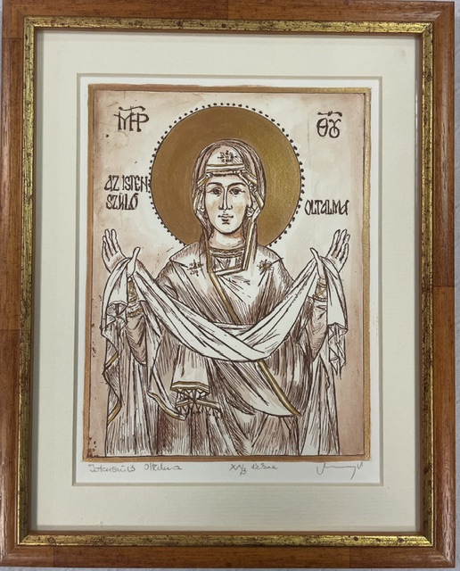 Istenszülő oltalma rézkarc